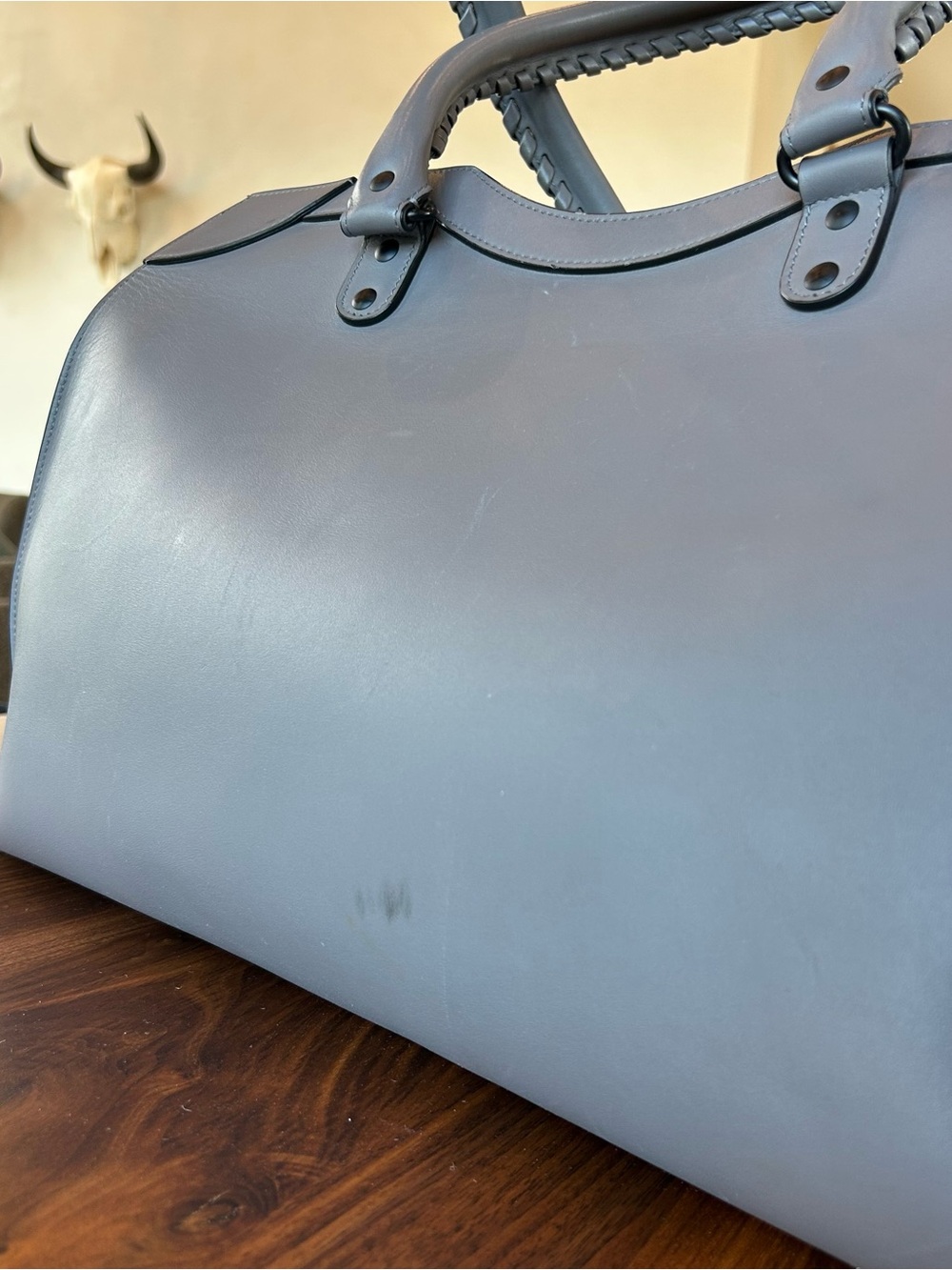 Balenciaga Neo- Grey Leather Tote with Braided Handles - Picture 12 of 17